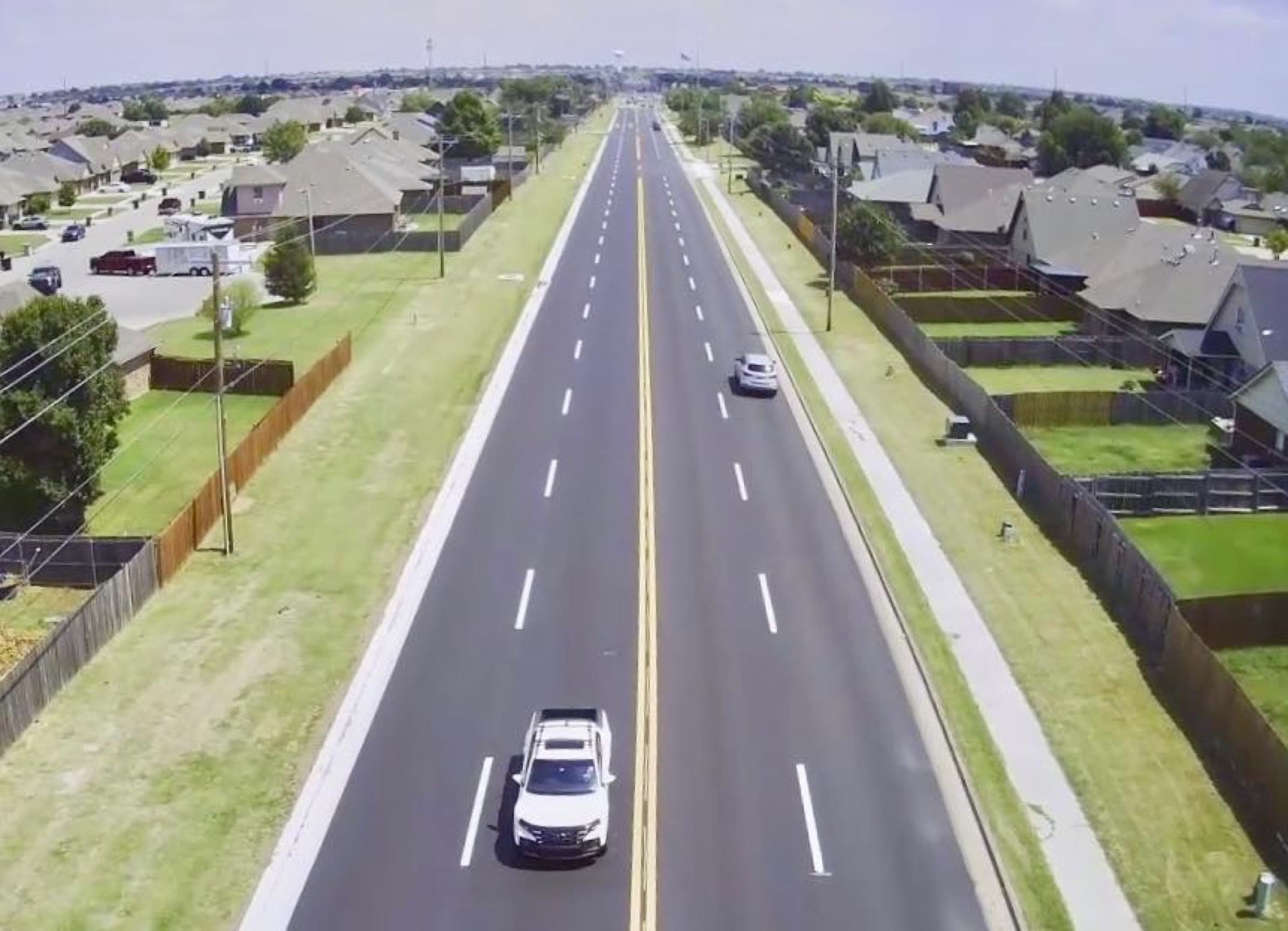 Finished four-lane roadway built on quality material